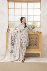 Meerak 3 Piece Emb Khaddar Suit-Magnolia
