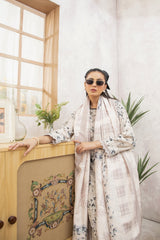 Meerak 3 Piece Emb Khaddar Suit-Magnolia