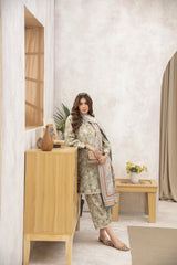 Meerak 3 Piece Emb Khaddar Suit-Frost Flower
