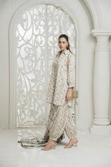 Meerak 3 Piece Emb Khaddar Suit-Winter Leaf