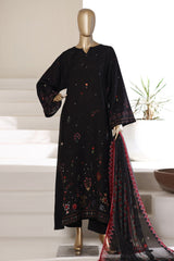 Sada Bahar Stitched 3 Piece Summer Kaftaan Suit-PR-721 BLACK