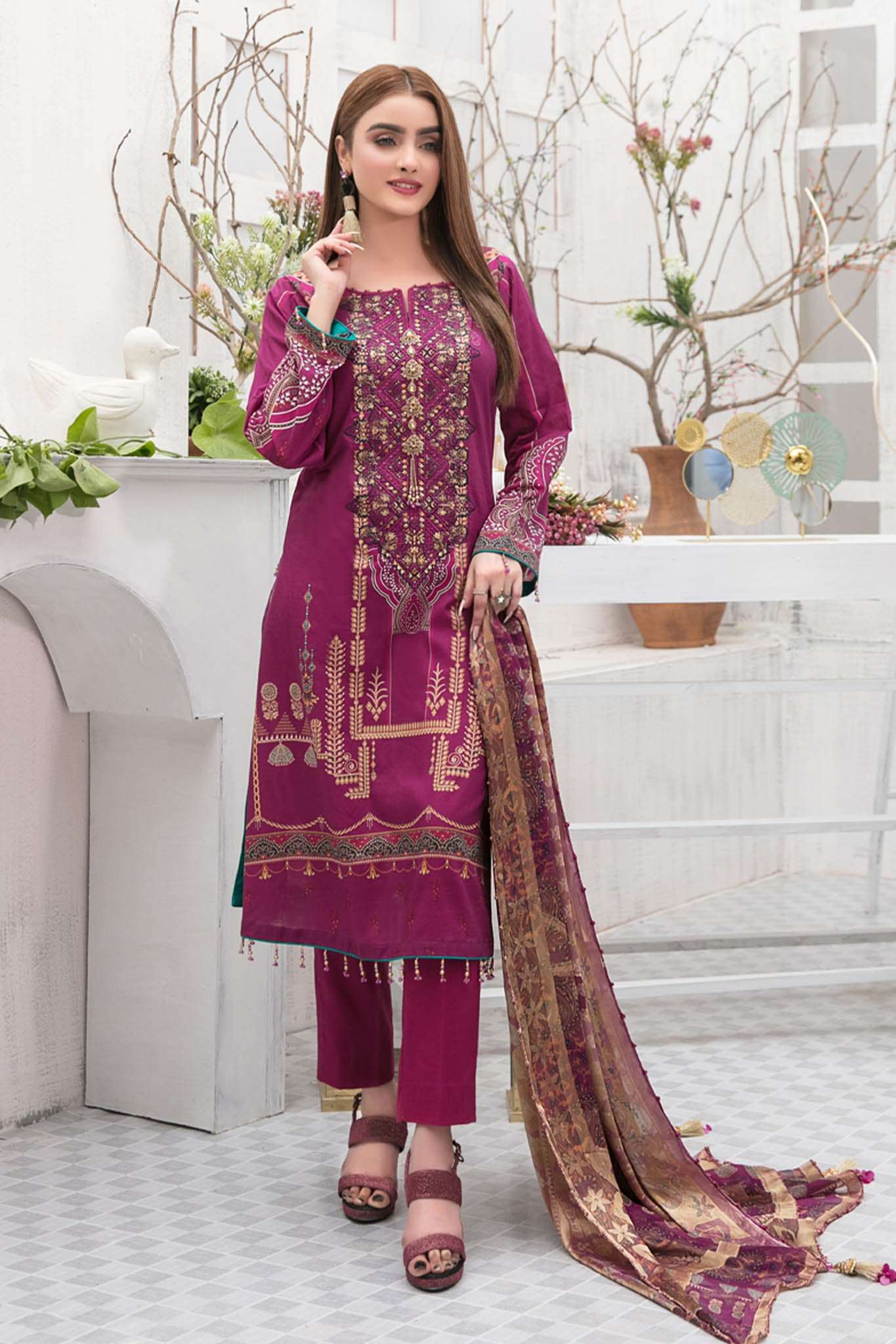 Amelia by Tawakkal Unstitched 3 Piece Lawn Collection'2022-A-7341