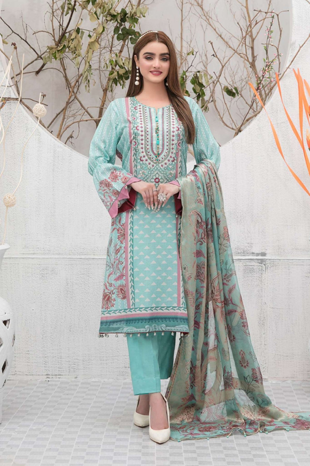 Amelia by Tawakkal Unstitched 3 Piece Lawn Collection'2022-A-7342