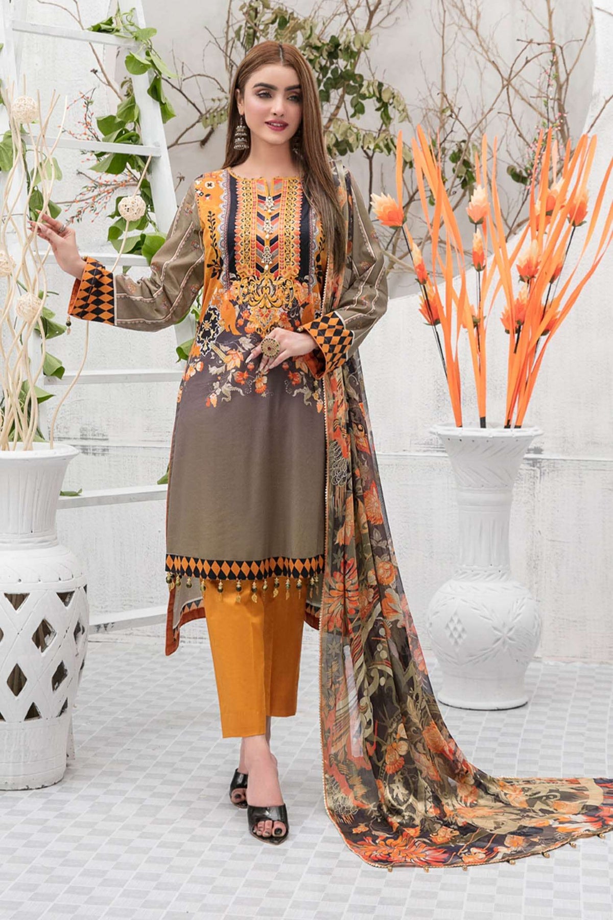 Amelia by Tawakkal Unstitched 3 Piece Lawn Collection'2022-A-7344