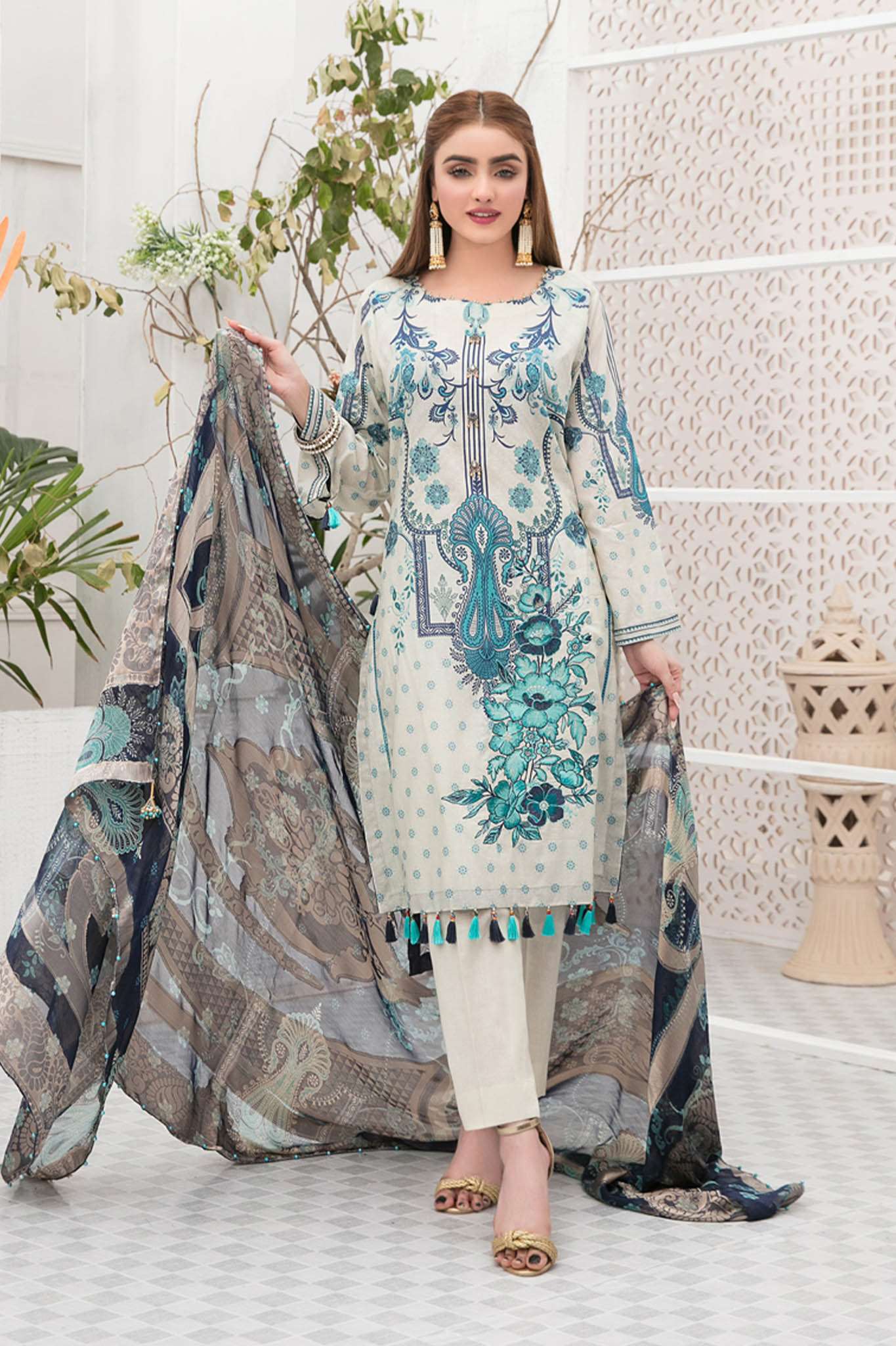 Amelia by Tawakkal Unstitched 3 Piece Lawn Collection'2022-A-7349