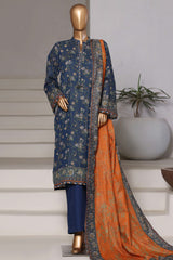 Sada Bahar Stitched 3 Piece Khaddar With Shimmer Vol-02 Collection'2025-KP-PR-7546-Blue