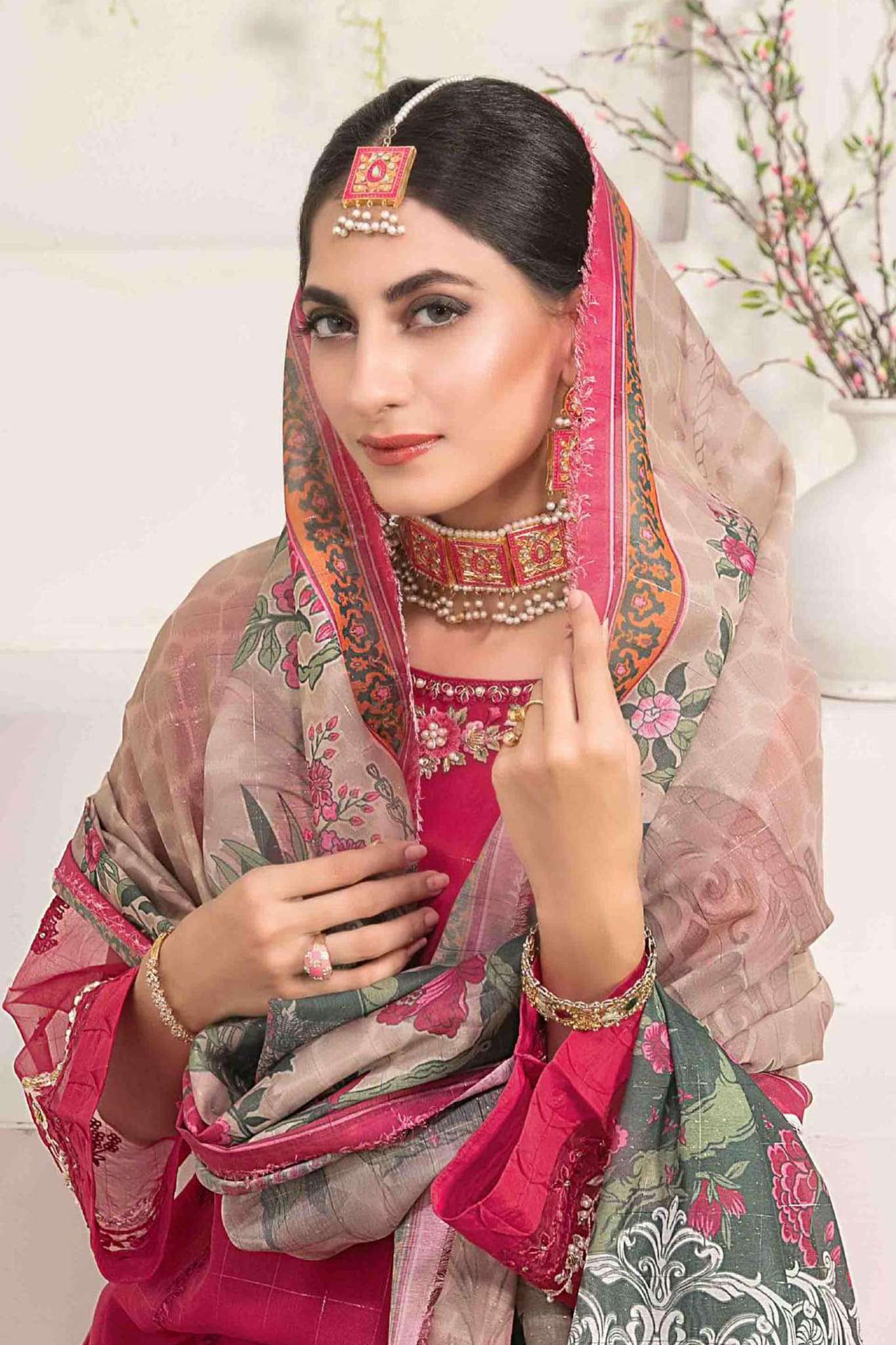 Amal by Tawakkal Stitched 3 Piece Embroidered Organza Collection'2022-AO-7550