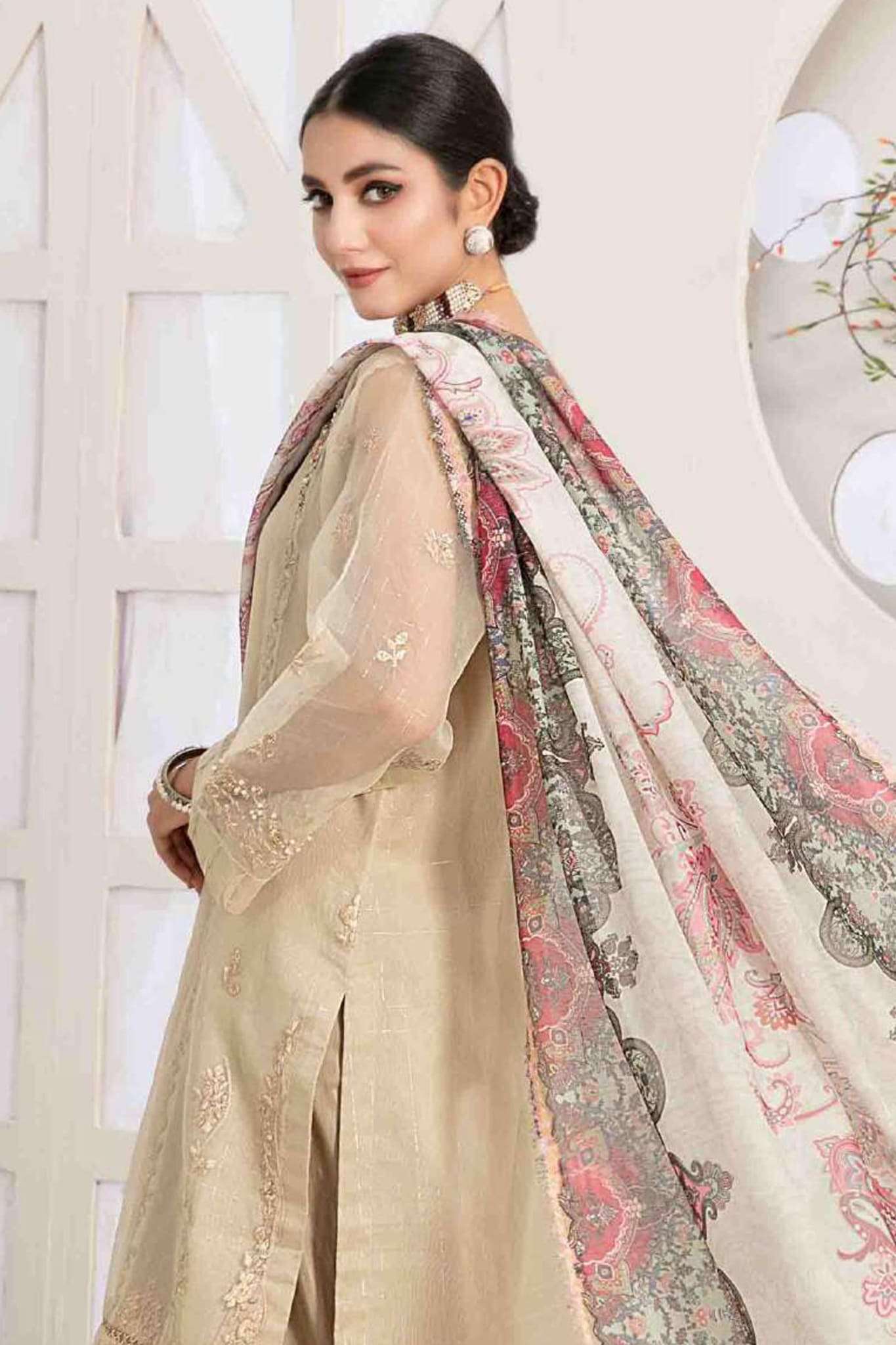 Amal by Tawakkal Stitched 3 Piece Embroidered Organza Collection'2022-AO-7551