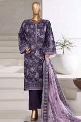 Sada Bahar Stitched 3 Piece Khaddar With Shimmer Collection'2025-KD-PR-7554-Purple