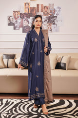 Modern Modesty By G Basics Gulmina Stitched 3 Piece Winter Suit-MIDNIGHT (3PC)