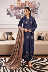 Modern Modesty By G Basics Gulmina Stitched 3 Piece Winter Suit-MIDNIGHT (3PC)