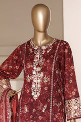 Signature By Sada Bahar Stitched 3 Piece Festive Emb Vol-02 Suit-ED-7712-MAROON