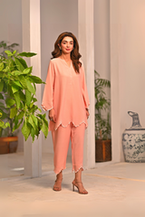 Dhaga Stitched 2 Piece Solids Crepe Summer Collection'2025-Carnation