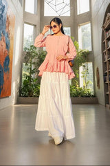 Urban Cut Stitched Cotton Long Maxi Skirt-C0226