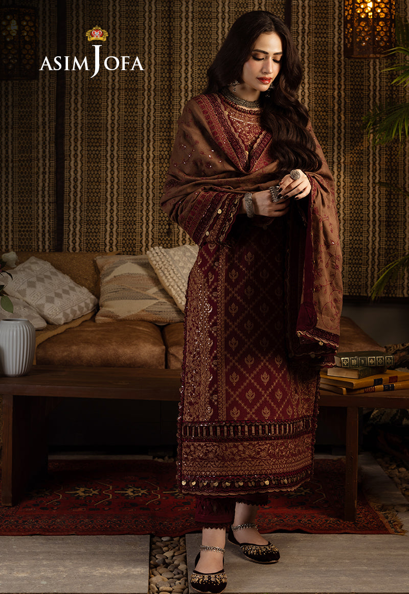 Asim Jofa Designers Limited Edition Ajktd-06 Embroidered Stitched 3 Pcs
