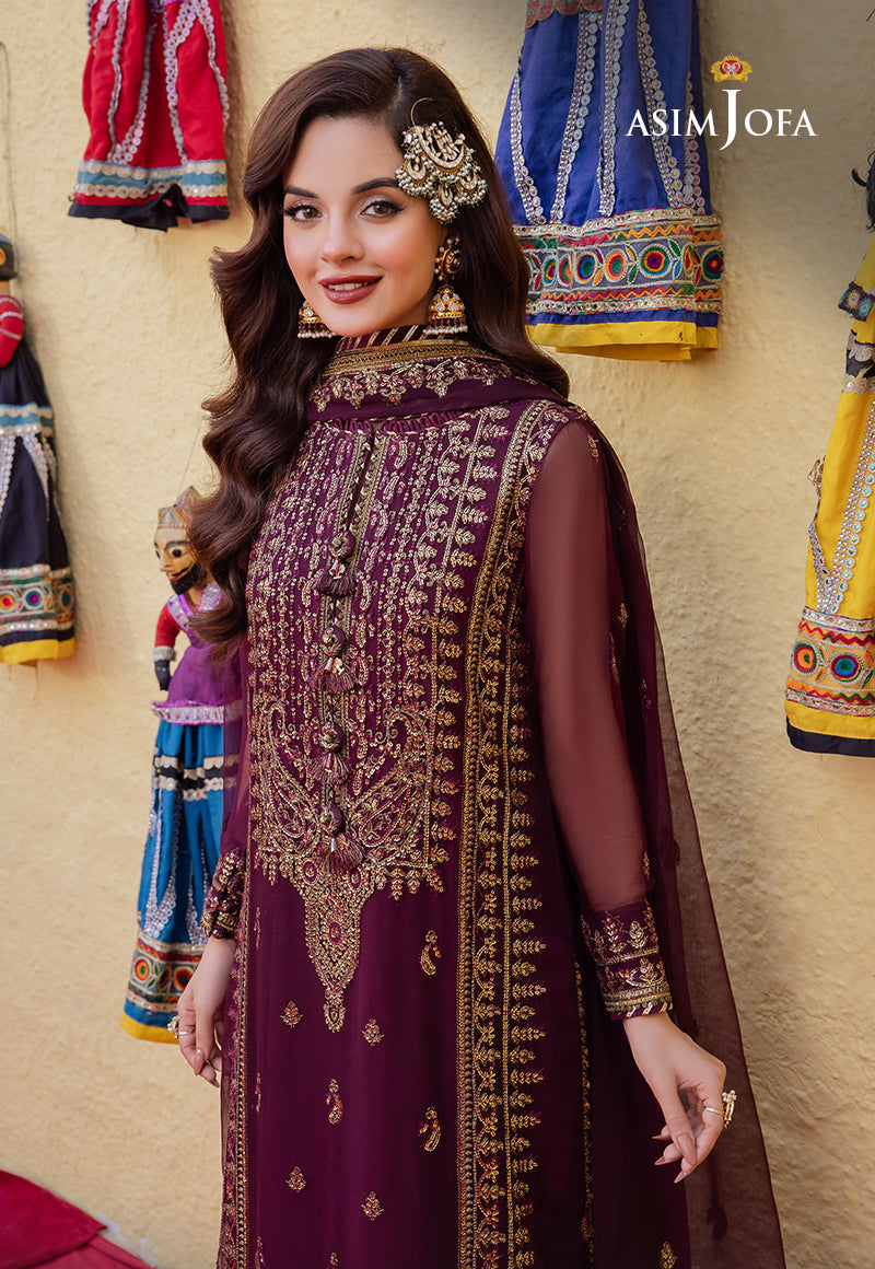 Asim Jofa Abresham '23 Ajab-03 Embroidered Chiffon 3 Pcs