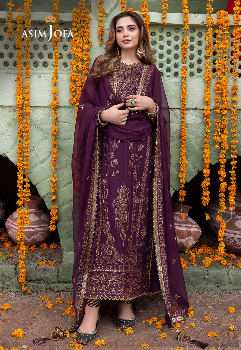 Asim Jofa Abresham '23 Ajab-22 Embroidered Chiffon 3 Pcs