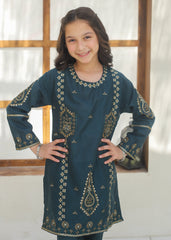 Khanak Stitched Kids-Dark Cyan Gharara Suit KST 143