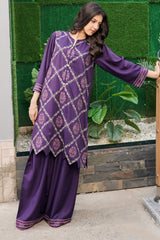 Earthen Tones By G Basics Gulmina Stitched 2 Piece Winter Suit-Lavender (2PC)