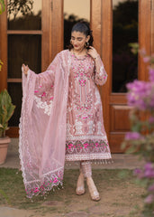 Manzar By Al Harir Stitched 3 Piece Summer Suit-AH004-Manzar-TeaPink