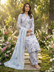 Dr Haris Unstitched 3 Piece Printed  Lawn Vol-03 Suit-DRP-027