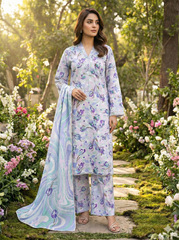 Dr Haris Unstitched 3 Piece Printed  Lawn Vol-03 Suit-DRP-027