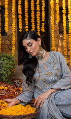 Shamooz Stitched 3 Piece Formals Collection'2025-Dusty Grey SEM-0763