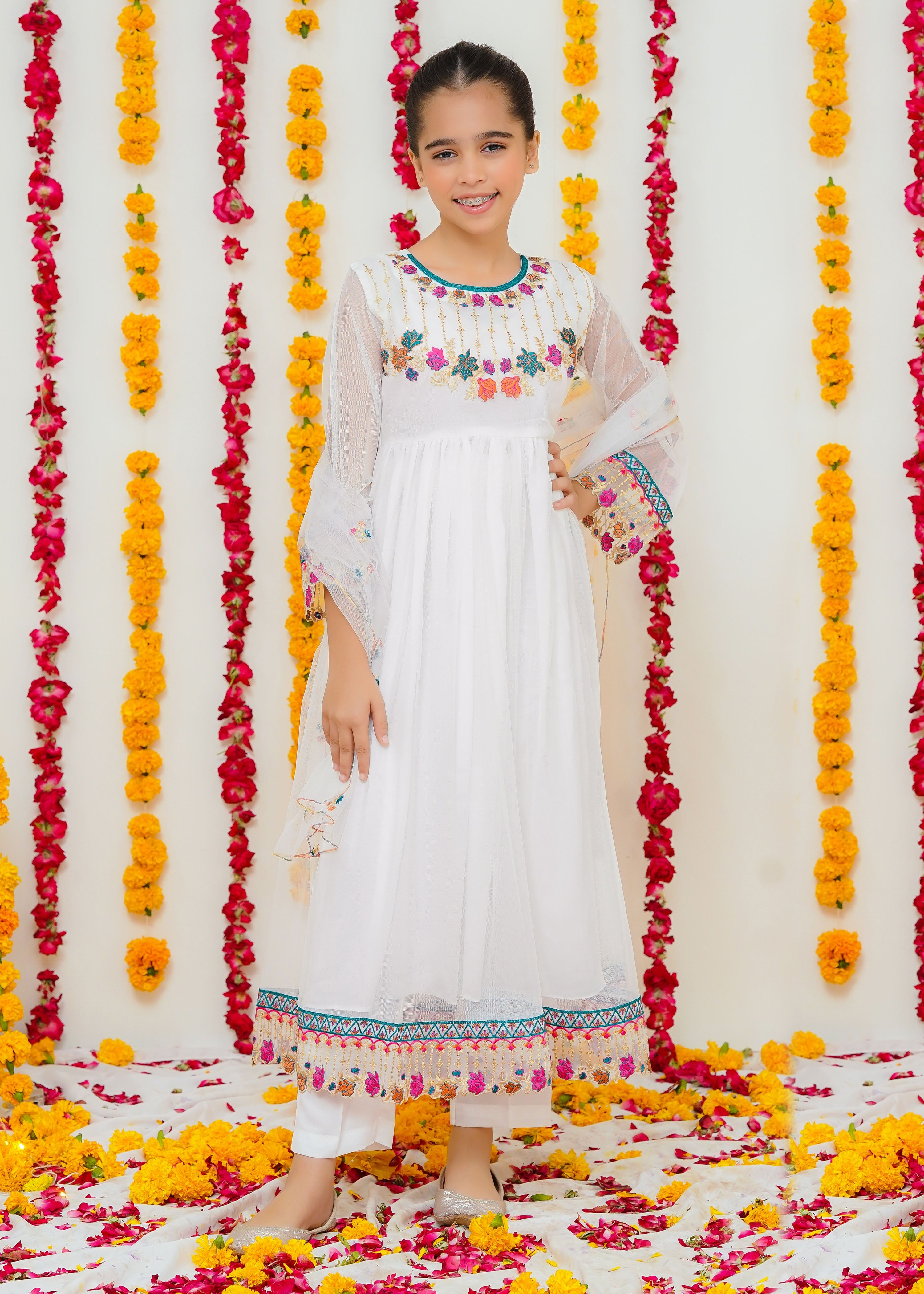 Modest Stitched 3 Piece Kids Formals Collection'2024-Chandni