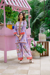 Sip N Style by Opole Stitched 2 Piece Summer Collection'2025-Plum Punch