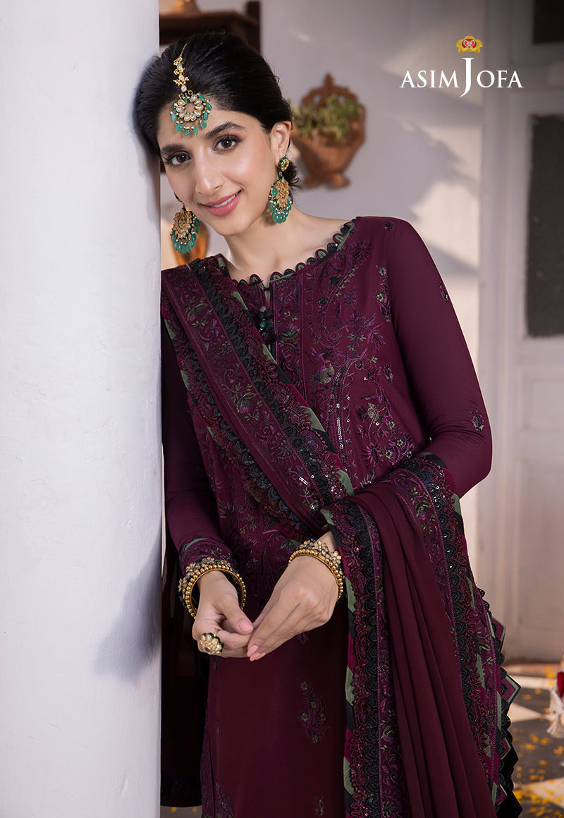 Asim Jofa Abresham '23 Ajab-05 Embroidered Lawn Silk 3 Pcs