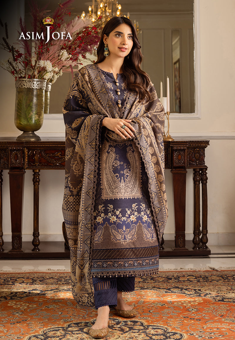 Asim Jofa Designers Limited Edition Ajiwd-05 Printed Khaddar 3 Pcs