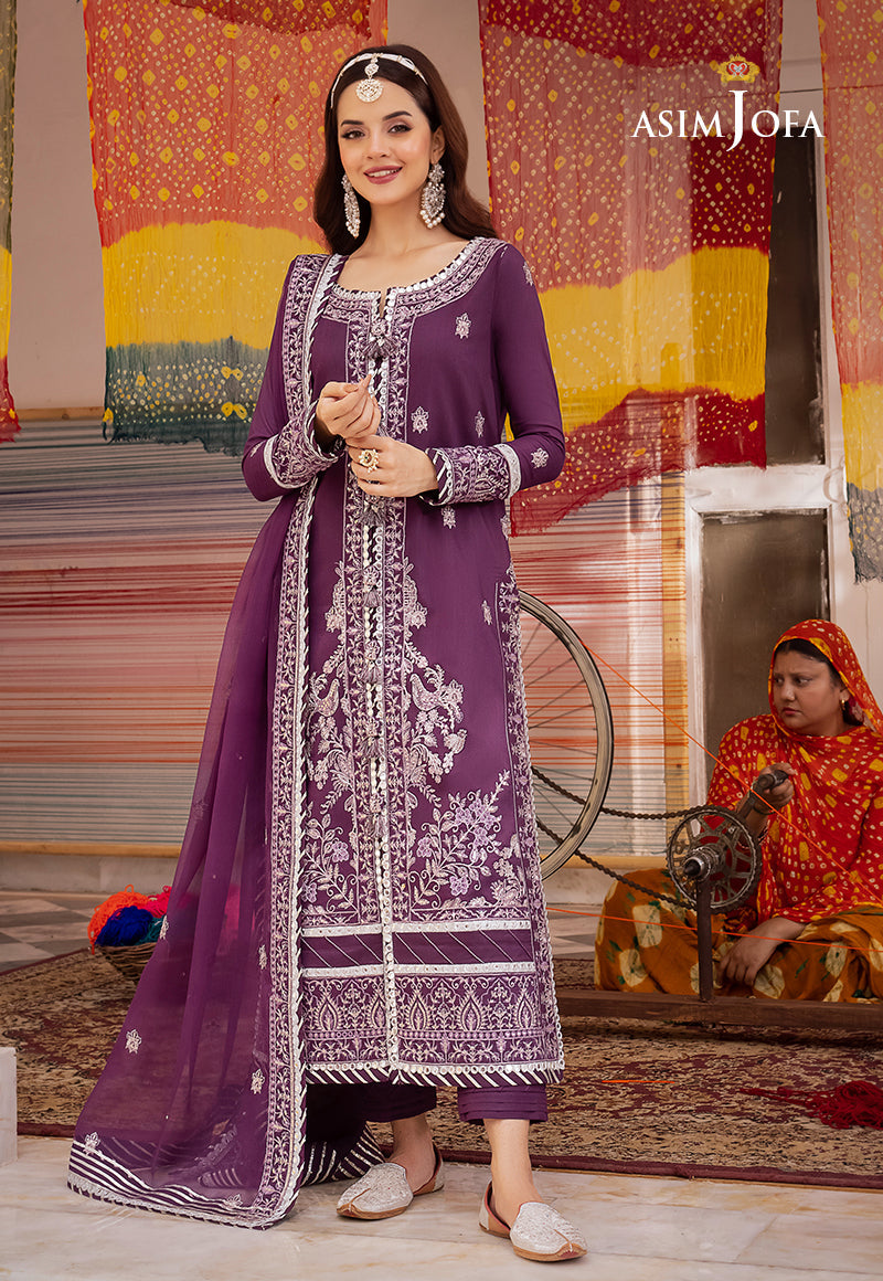 Asim Jofa Abresham '23 Ajab-08 Embroidered Lawn Silk 3 Pcs