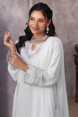 Shamooz Stitched 3 Piece Formals Suit-I-CH-0019-Mist Grey
