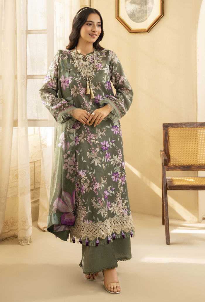 Senora By Humdum Stitched 3 Piece Emb Printed Lawn Collection'2025-D-06