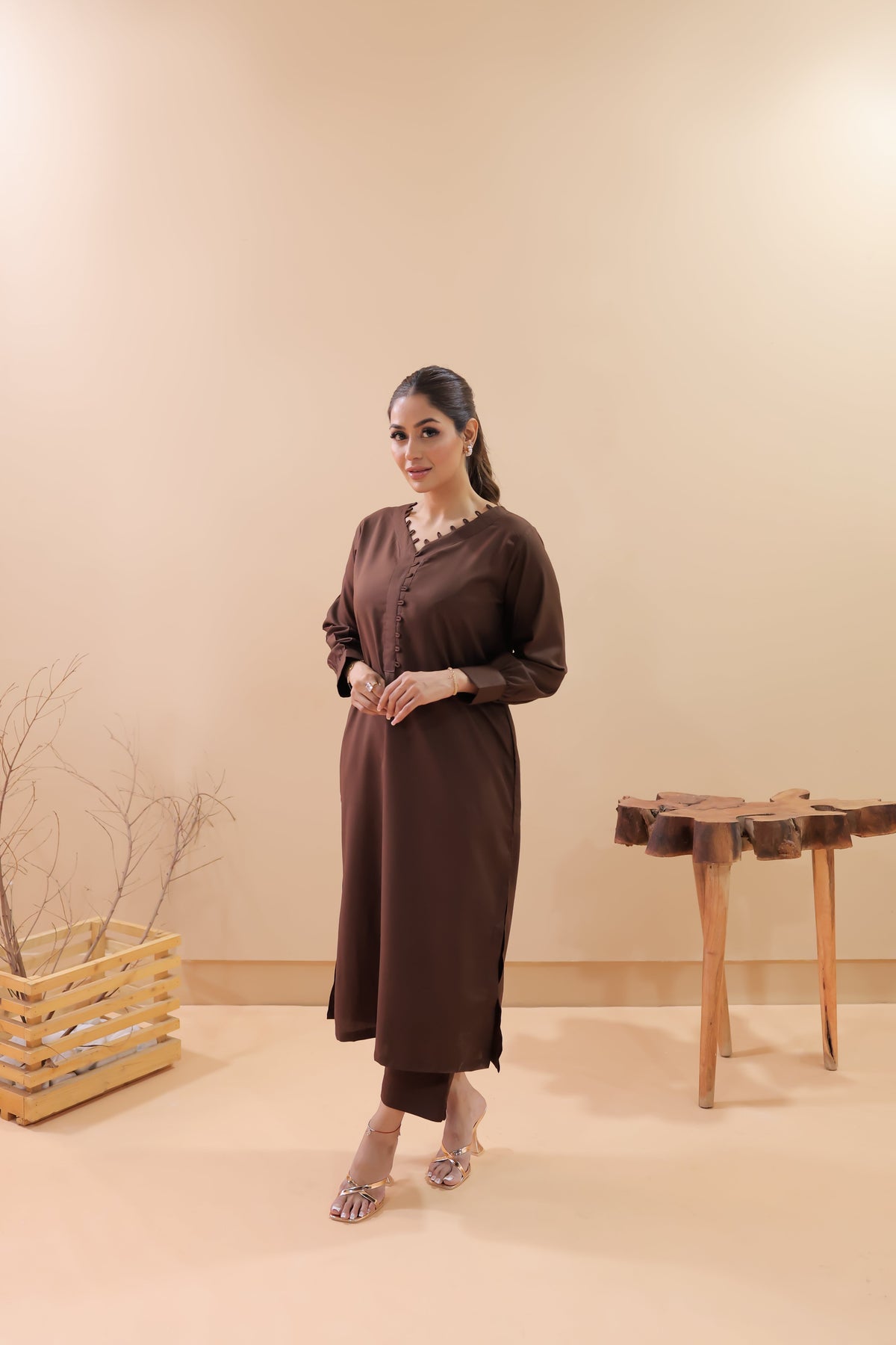 TNG Wania Co-Ord Set (Dark Brown) Collection'2024