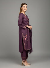 Amna Ali Nawaz Stitched 3 Piece Emb Cotton Suit-8009