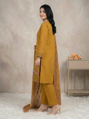 Amna Ali Nawaz Stitched 3 Pc Embroidered Suit - 8019 - (Cotton Silk With Monarch Dupatta)