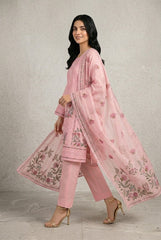 Amna Ali Nawaz Stitched 3 Pc Embroidered Suit - 8024 - (Cotton Silk With Monarch Dupatta)