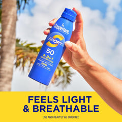 Coppertone Sport Spf 50 Sunscreen Spray, Broad Spectrum Water Resistant,