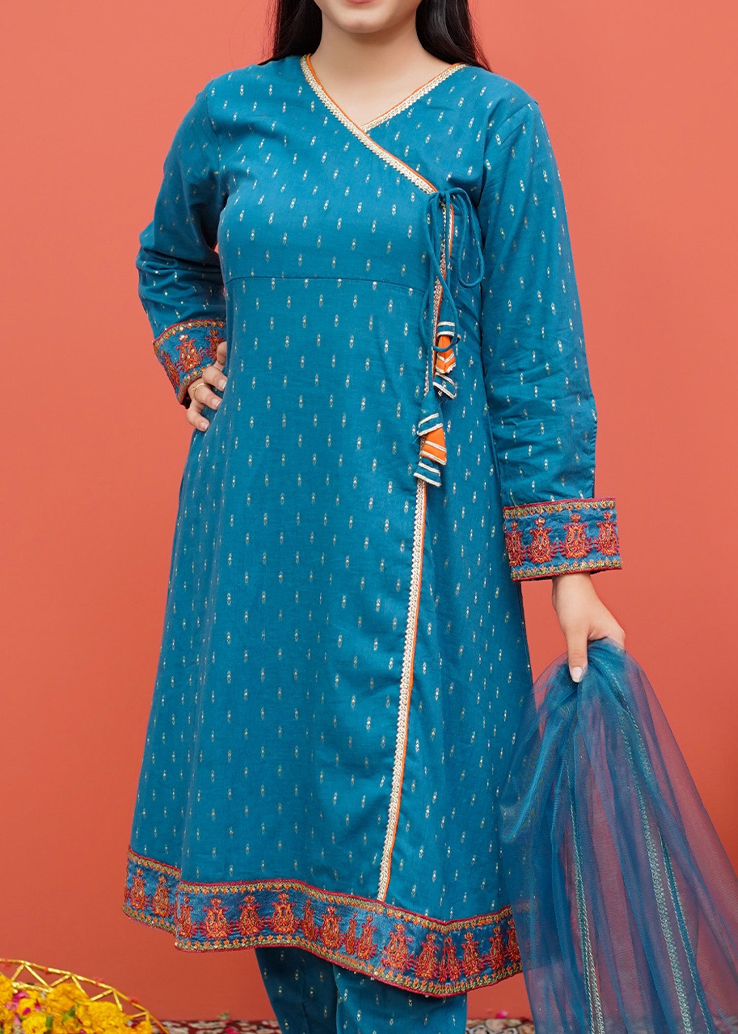 Modest Stitched 3 Piece Festive Emb Cotton Collection'2024-D-8375