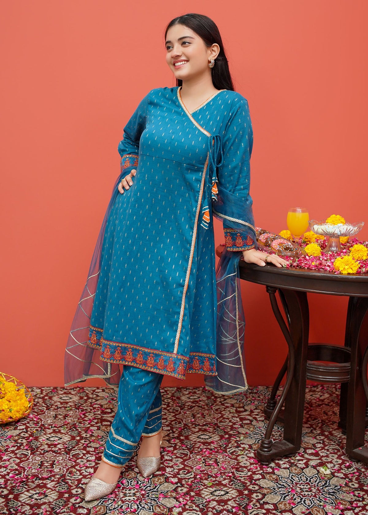 Modest Stitched 3 Piece Festive Emb Cotton Collection'2024-D-8375