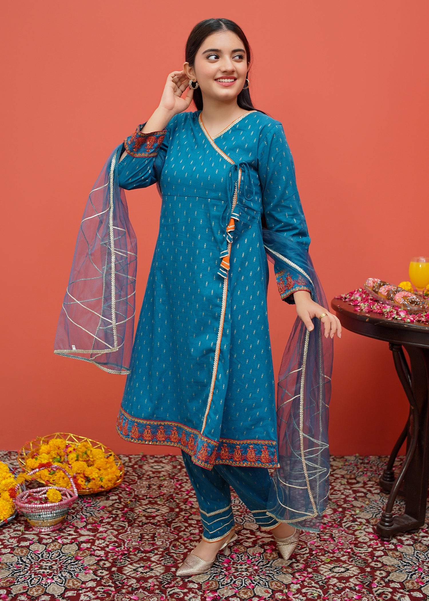 Modest Stitched 3 Piece Festive Emb Cotton Collection'2024-D-8375