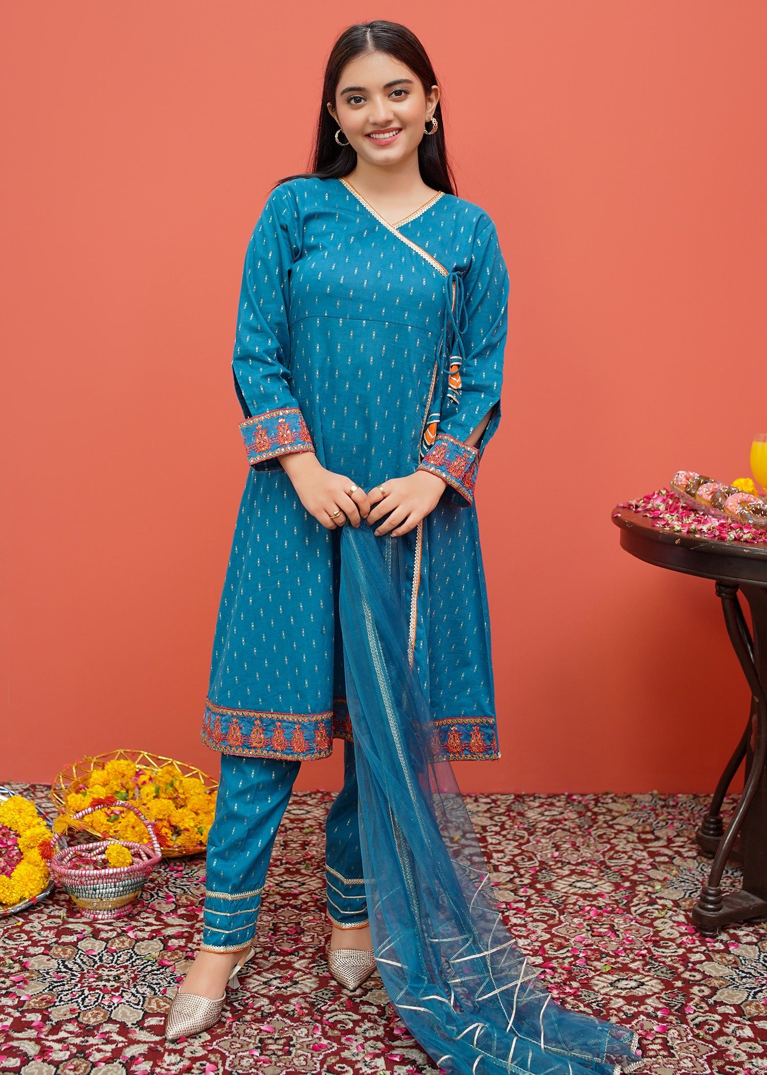 Modest Stitched 3 Piece Festive Emb Cotton Collection'2024-D-8375