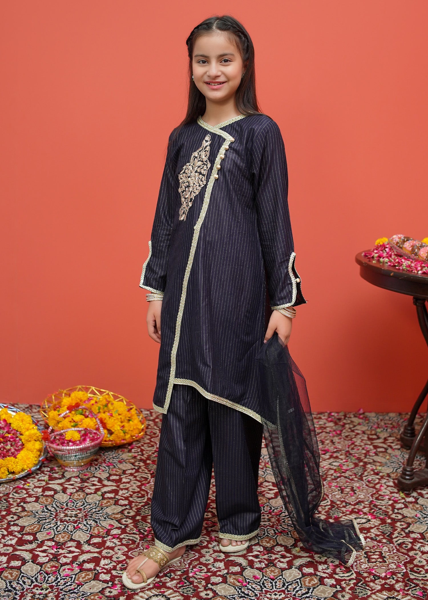 Modest Stitched 3 Piece Festive Emb Cotton Collection'2024-D-8425