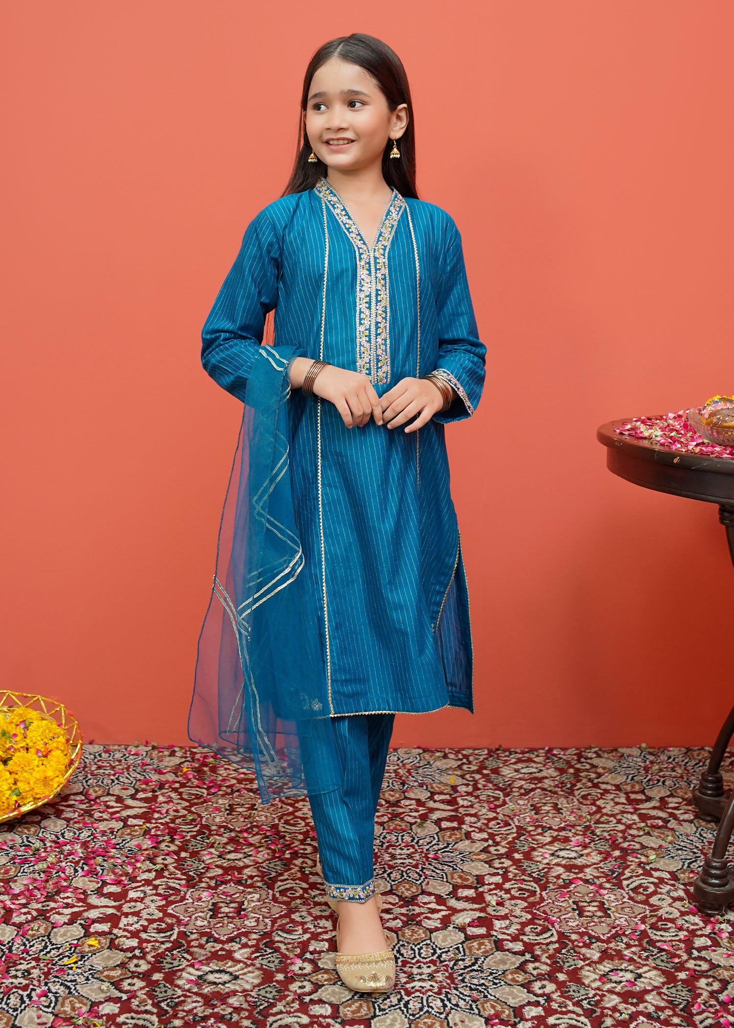 Modest Stitched 3 Piece Festive Emb Cotton Collection'2024-D-8455