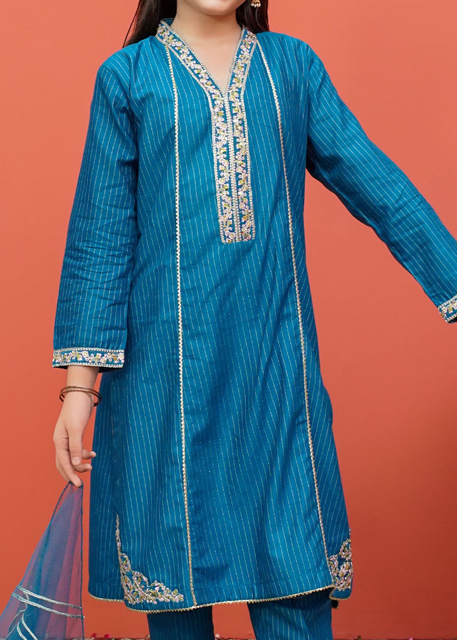 Modest Stitched 3 Piece Festive Emb Cotton Collection'2024-D-8455