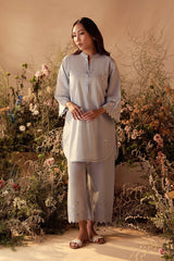 Sahar Stitched 2 Piece Pret Essentials Co Ords Sets Suit-Bluebell