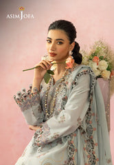 Asim Jofa Unstitched 3 Piece Luxury Lawn Suit-AJULW-01 Embroidered Lawn Unstitched 3 Pcs