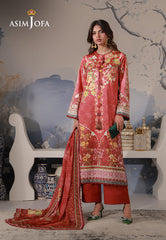 Asim Jofa Unstitched 3 Piece Charmeuse Silk Edit Suit-AJCS-03