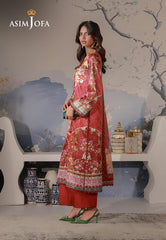 Asim Jofa Unstitched 3 Piece Charmeuse Silk Edit Suit-AJCS-03
